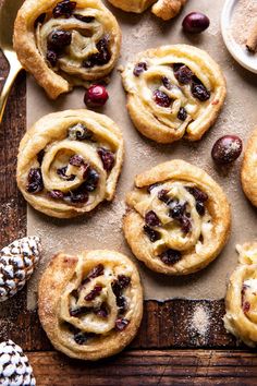 cranberry and white chocolate cookies on a wooden table