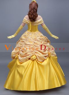 Women Beauty and Beast Belle Princess Dress for Adult     Condition: Brand New   Color: Yellow   Material: Satin and Lace   Occasion: Halloween,Christmas,Role Cosplay,Photo shoot or Shows   Long Length: Length: Short Sleeves   Collar: Off the Shoulder   Dresses Length:Floor-Length   Includes: Dress     Are you looking for Movie  amp;amp; TV theme princess dresses? You amp;#39;re come to the right place , Our provide fantastic adult women princess dresses for you choose. Such as Beauty and the Be Princess Dresses For Adults, Princess Dress Adult, Disney Cosplay Costumes, Belle Princess, Off The Shoulder Dresses, Belle Cosplay, Beauty And Beast, Shoulder Dresses, Disney Princess Dresses