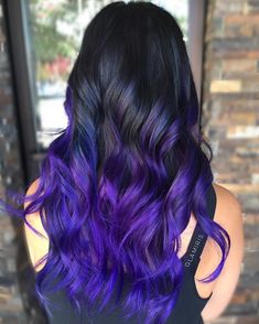 ombre hair balayage hairstyles tutorial step Purple And Black Hair, Blue Purple Hair, Black Hair Ombre, Purple Hair Highlights, Best Ombre Hair, Purple Ombre Hair, Blue Ombre Hair, Brown Ombre Hair, Ombre Hair Blonde