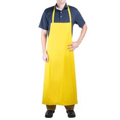 a man in an apron is standing with his hands on his hips