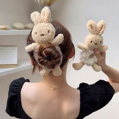 Bunny Hairband, Crochet Hairband, Diy Hair Accessories Ribbon, Hair Tie Accessories, Plush Rabbit, Crochet Hair Accessories, Hair Accessories Collection, Kawaii Jewelry, Kawaii Accessories