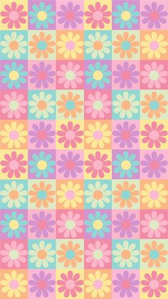 a colorful flower pattern with many different colors