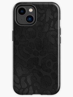 an iphone case with black leopard print