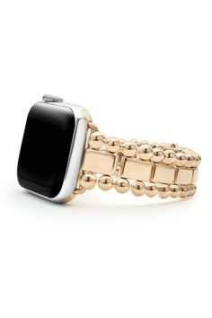 Find LAGOS Smart Caviar 18k Rose Watch Bracelet-38-45mm on Editorialist. A LAGOS exclusive. Created exclusively for your Apple Watch, this watch bracelet is crafted from 18K rose gold links. 18K Rose Gold Length 6.25 inches when clasped Band Width 20mm Tapers to 16mm Fits the Series 1 through 10 Apple Watch for the 38mm through 45mm sizes Watch face sold separately Luxury Gold Bracelet Strap For Apple Watch, Elegant Luxury Metal Apple Watch Band, Lagos Apple Watch Band, Luxury Adjustable Gold Apple Watch Band, Luxury Metal Bracelet Strap Apple Watch Band, Rose Watch, Rose Gold Watch, Watch Faces