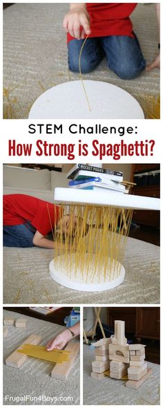 How Strong is Spaghetti? STEM Challenge for Kids! Create tests to investigate the strength of spaghetti. Science Experience, Preschool Stem, Kid Science, Science Club, Wallpaper Ios, Kid Experiments