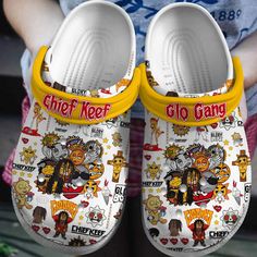 Chief Keef Glo Gang Happy Halloween Clogs For Kids And Adults Ghost Rock Band, Bunny Halloween Costume, Crocs Clog, Fan Style, Crocs Crocband, Crocs Clogs, Clog Shoes, Shoes Comfortable, Halloween Fashion