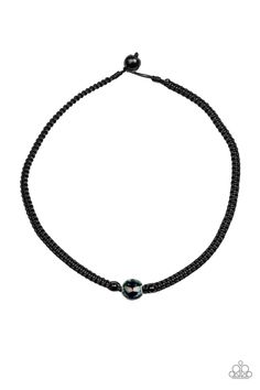 Flanked by dainty black beads, a glassy blue bead is knotted in place along a black braided cord for a seasonal look. Features a button loop closure. Sold as one individual necklace. Climb A Mountain, Men's Necklaces, Emerald Style, Mens Necklace, Cats Eye Stone, Iridescent Crystal, Paparazzi Accessories, Blue Gems, Black Braids