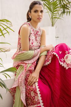 Vermillion Khaddi Silk Open Printed Front Open Peshwas With Embellishm – Sania Maskatiya International Unstitched Traditional Wear With Printed Motifs For Reception, Traditional Floral Print Dupatta For Reception, Eid Traditional Wear With Printed Motifs For Reception, Traditional Wear With Printed Motifs For Reception, Reception Traditional Wear With Printed Motifs, Floral Print Traditional Wear For Eid Reception, Festive Floral Print Palazzo Set For Reception, Traditional Sharara With Floral Print For Receptions, Traditional Chanderi Choli With Floral Print