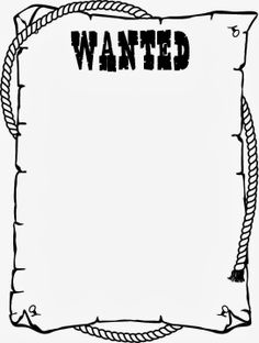 a wanted sign with rope around it and the word wanted written in black ink on white paper