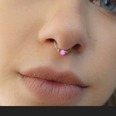 New! Septum Nose Ring With Pink Opal Ball. Silver Hoop. Make An Offer! Everyday Pink Nickel-free Jewelry, Nickel-free Pink Everyday Jewelry, Minimalist Hypoallergenic Pink Jewelry, Minimalist Nickel-free Pink Jewelry, Everyday Nickel-free Pink Jewelry, Hot Pink Nose Ring Hoop, Adjustable Pink Pierced Hoop Earrings, Pink Septum Jewelry, Nickel-free Hoop Septum Ring Gift