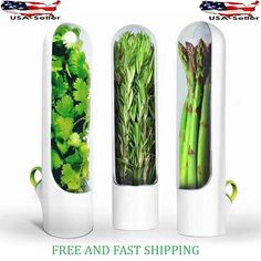 three different types of vegetables are shown in this advertisement for the us air fresher