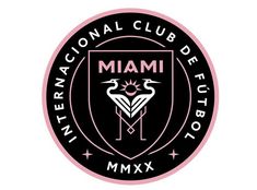 the international club of futboli logo is shown in black and pink on a white background