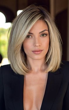 Hairstyles For Medium Length Gray Hair Over 50, Medium Length Hair With Layers Unstyled, Mum Cut Hair, Mid Length Thick Hair Styles, Face Framing Layers Side Part, Lob Haircut Thick Hair, Shoulder Length Hair Ideas, Midi Bob, Haircuts For Medium Length Hair