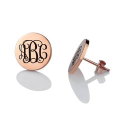 Purchase your custom jewelry online: Customized Sterling Silver 925 Engraved Monogram Initial Earrings. Ideal as Valentine's Day, Mother's Day, Christmas, New Year present for your Mom, girlfriend, etc. Bridesmaid Earrings Silver, Monogram Earrings, Silver Bridesmaid, Initial Earrings, Color Circle, Mors Dag, Personalized Monogram, Bridesmaid Earrings, Rose Gold Earrings