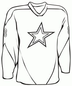 an ice hockey jersey with a star on the front and back, in black and white