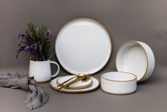 INCLUDES 6 PIECE SETTING | x1 Dinner Plate + x1 Salad Plate + x1 Small Plate + x1 Dinner Bowl + x1 Pasta Bowl + x1 16oz Tankard Mug | SEE HOW TO ORDER BELOW Lovely handmade dinnerware perfect to enhance your dining and serving experience in your home. Beautifully rustic and modern. Durable sturdy feel and perfect for everyday use. Showcase your delicious meals on our large 11" dinner plate. Serve healthy salads and sides on our medium-sized salad plate. Use our versatile dinner bowl to serve soups, oats, ice cream and yogurt. A convenient small plate for bread, desserts and snacks. And enjoy a classic matching 12oz Tankard mug do go with every setting. The edge of each plate is left raw showing off the dark Moroccan Sand clay. USAGE: The bottom of the pottery is unglazed. We take care and Sand Clay, Dinner Bowl, Handmade Dinnerware, Dinner Bowls, Pasta Bowl, Small Plate, Ceramic Dinnerware, Pasta Bowls, Pottery Pieces