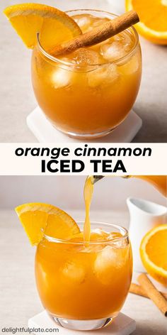 Summer Iced Tea, Makanan Rendah Kalori, Tea Drink Recipes, Drink Recipes Nonalcoholic, Cinnamon Tea, Orange Tea, Iced Tea Recipes, Homemade Drinks