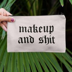 Only Comes In Black Or Beige Both Have Black Zippers Makeup Bags Cricut, Makeup Bag Ideas, Funny Makeup Bag, Funny Makeup, Makeup Humor, Makeup Bags, Cricut Vinyl, Christmas 2024, Cricut Ideas