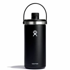 the hydro flask water bottle is shown in black