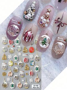 1PC 5D Jingling Bell Embossed Nail Sticker Christmas Tree Winter Snowflake Y2K Nail Art Decoration Slider Manicure Decoration Winter Christmas Nail Supplies Multicolor    PVC  Pattern Stickers   Nail,Hand & Foot Care, size features are:Bust: ,Length: ,Sleeve Length: Spider Web Diy, Y2k Nail Art, Y2k Nail, Nail Decals Diy, Pumpkin Nails, Tree Winter, Sticker Christmas, Nail Art Set, Nail Art Stickers Decals