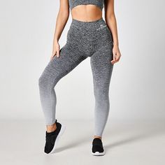 Grey Ombre, Leggings Hoodie, Athletic Apparel