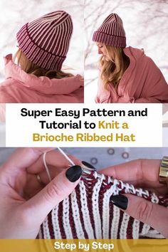 the instructions to knit a brioche ribbed hat