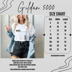 Shirt Size Chart, Save Image, Discount Code, Cotton Fiber, Heavy Cotton, Cotton Tee, Size Chart, Bathing Beauties, Digital Download