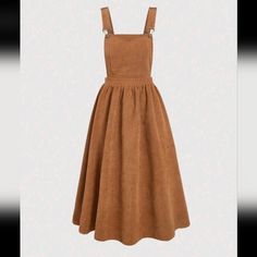 Shein Mod Women's Solid Color Suspender Dress Apricot Color I Wear A Women's Size 8/10 And It Fit Me Well. Just Not My Style. New With Tags Attached. Happy Poshing! Fitted Beige Casual Suspender Dress, Casual Fitted Beige Suspender Dress, Casual Sleeveless Brown Pinafore Dress, Casual Brown Sleeveless Pinafore Dress, Casual Brown Pinafore Dress For Spring, Spring Brown Pinafore Dress, Casual Brown Pinafore Dress For Summer, Apricot Color, Dresses Shein