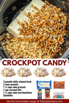 crockpot candy recipe with instructions for how to make it