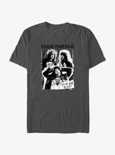 Lightweight 100% combed ring spun cottonWash cold; dry lowImportedListed in men's sizes Rings Eddie Munson, Eddie Munson Ring, Stranger Things T Shirts, Stranger Things Eddie Munson, Cutout Poster, Stranger Things Eddie, Eddie Munson, Her Universe, The Supernatural