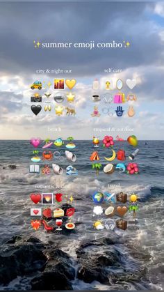 an image of the beach with many different things on it's screen and in the background