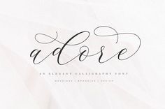 an elegant calligraphy font with the word adosse