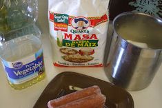 ingredients to make masa bread on a table