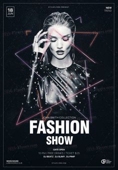 Fashion Show Poster Template Free: The 2nd Great Fashion Show Flyer Design Example by Two Package. Dj Artwork, Ibiza Club, Rollup Banner Design