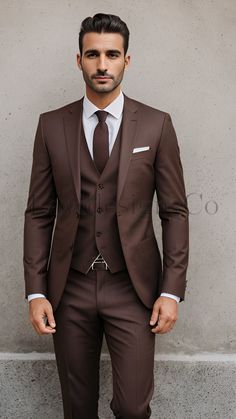 Brown Color Theme Wedding, Chocolate Brown Groomsmen Suits, 3 Pc Suit For Men, Light Brown Groomsmen Attire, Brown Groomsmen Suits With Bridesmaids, Dark Brown Suit Wedding, Latest Coat Pant For Men Suits Wedding, Brown Tuxedo Wedding, Dark Brown Wedding Theme