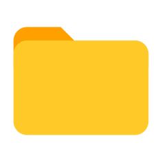 an orange folder icon on a white background with clipping area for text or image