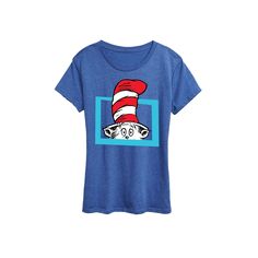 She will love showing off her style with this Women's Dr. Seuss Cat In Box Graphic Tee. FEATURES Short sleeves CrewneckFABRIC & CARE Solid Color: Cotton ; Heather Colors: Cotton/Polyester Machine wash Imported Size: X Large. Color: Med Blue. Gender: female. Age Group: adult. Fitted Blue T-shirt With Character Print, Fitted Blue Character Print T-shirt, Blue Fitted Fun T-shirt, Fitted Blue Fun T-shirt, Fun Fitted Blue T-shirt, Cat In Box, Cat Box, How To Show Love, Blue Gender