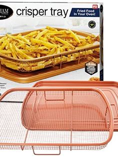 the ham roaster tray has been placed next to it's packaged package for sale