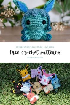 the crochet pattern for this cute little stuffed animal is easy to make and looks like