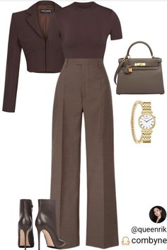 Sleeveless Blazer Outfit, Brown Fall, Neue Outfits, Classy Work Outfits