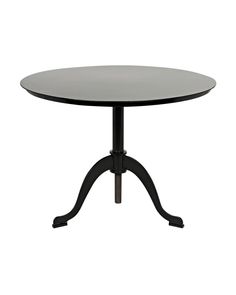 a round table with black legs and an oval top, on a white background photo