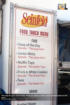 a food truck menu is displayed on the side