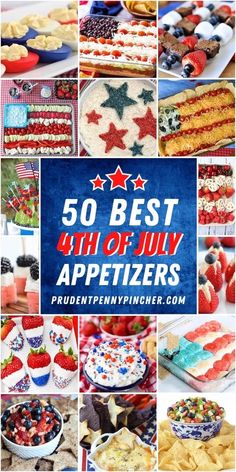 the cover of 50 best 4th of july appetizers