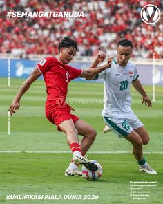 two men are playing soccer on the field