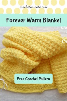 the crochet pattern for a baby's blanket is shown with text that reads,