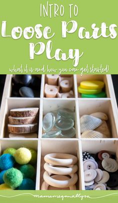 an open drawer filled with buttons and other things to make it easier for kids to play