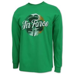 Get your green on with this year's United States Air Force Shamrock Long Sleeve T!100% CottonUnisex fitScreen printed design on front Air Force Gifts Teepublic, Marine Corps Shirts, Us Air Force Merchandise, Green Military Crew Neck T-shirt, Military Tee Shirt