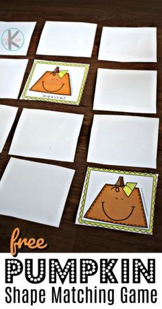 free pumpkin shape matching game for kids