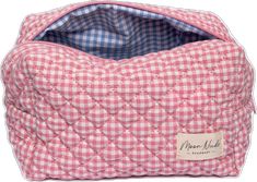 Gingham Interior, Makeup Contouring, Large Makeup Bag, Travel Wishlist, Pink Gingham, Backpack Tote Bag, Makeup Bags, Blue Gingham, Toiletry Storage