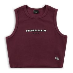 Show off your pride for the Aggies in this Texas A&M Maroon Cut Off Tank! The maroon tank top is highlighted with bold Texas A&M embroidery across the chest. Whether cheering from the sidelines or just out and about, you'll be ready to boldly show your Aggie spirit! Brand: Hype and Vice 95% Cotton, 5% Spandex Machine Wash Cold/ Tumble Dry Low M Embroidery, Maroon Tank Top, From The Sidelines, Dark Maroon, Texas A&m, Maroon Color, Out And About, Tumble Dryer, Cut Off